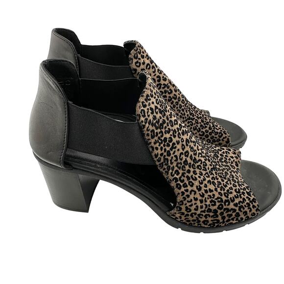 The Flexx Ticket To Ride Leopard Leather Heel Sandal Size 39 8 NWOB - Picture 3 of 6